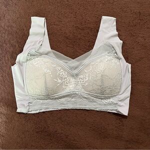 Women’s XL Grey Lace Pullover Padded Bralette Lingerie Bra